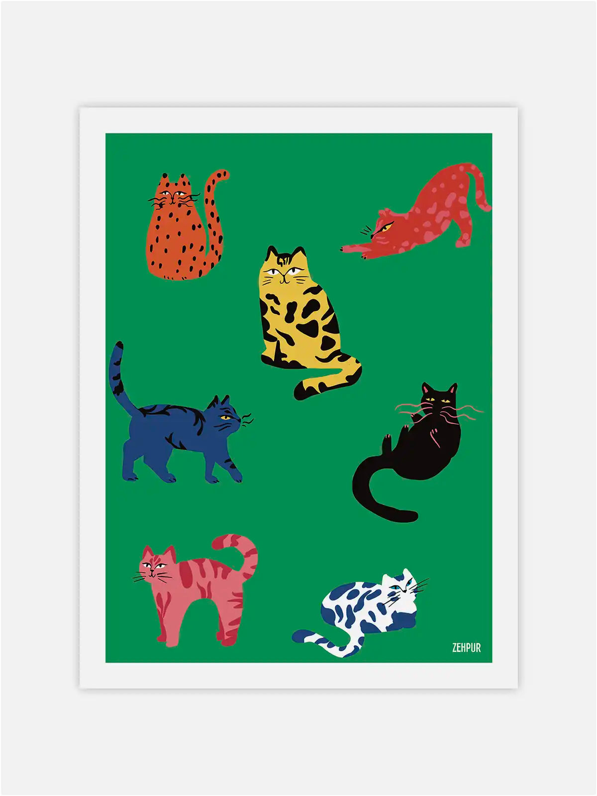 Affiche "Chats Colorés"