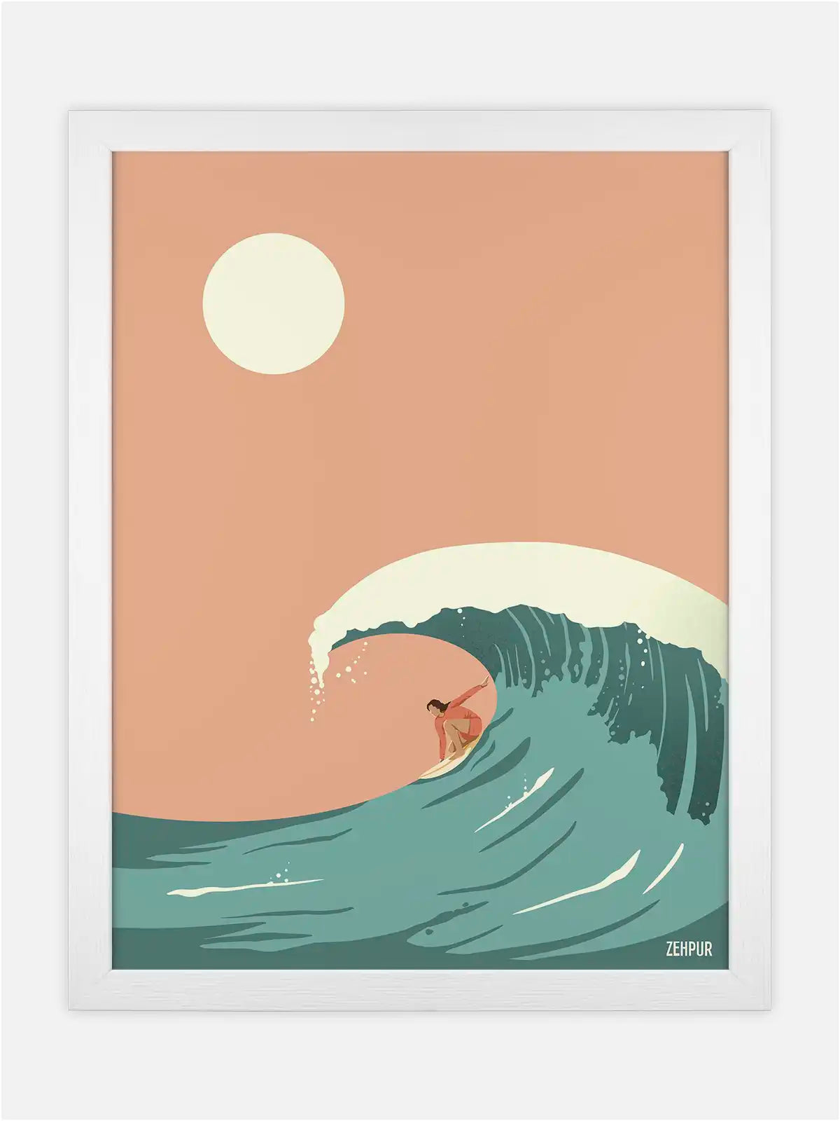 Surfing in Teahupoo poster