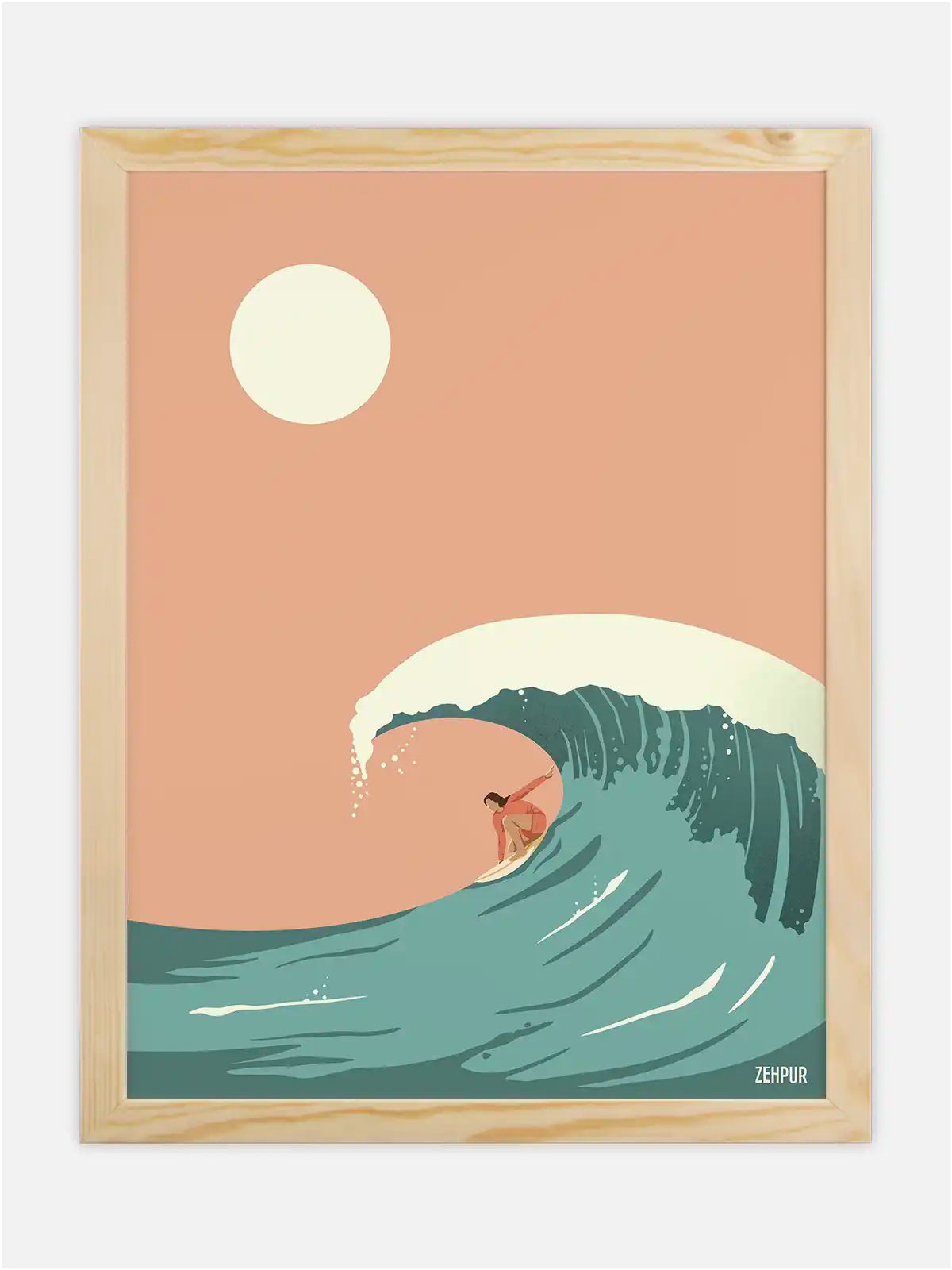Surfing in Teahupoo poster