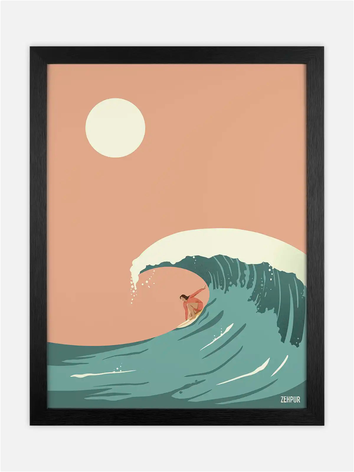 Surfing in Teahupoo poster