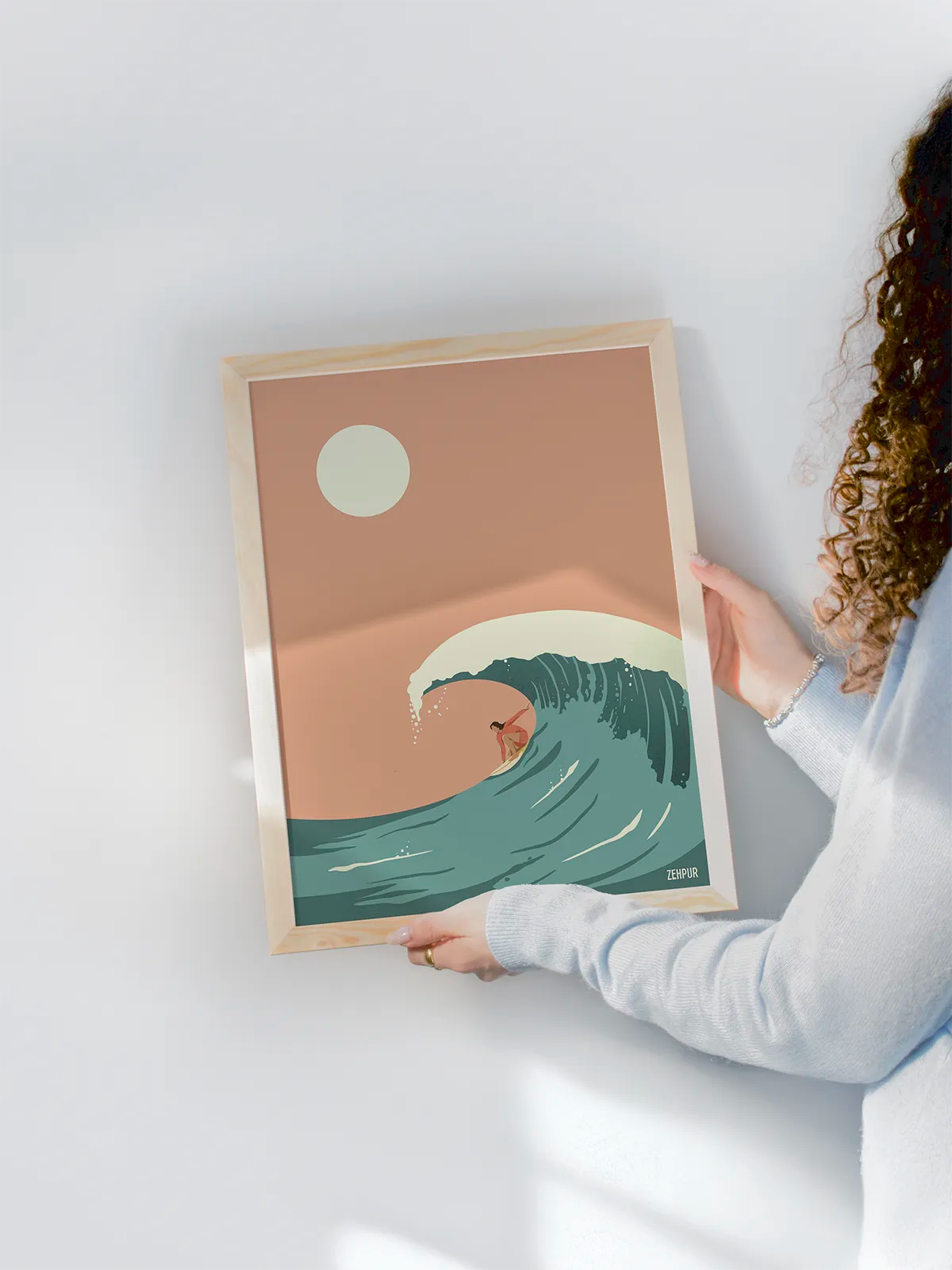 Surfing in Teahupoo poster