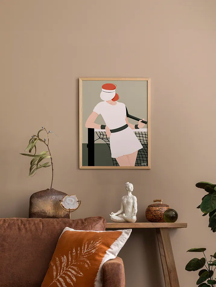 Poster Tennis Féminin Vintage : cette affiche capture la grâce d’un match de tennis féminin avec un style vintage revisité. Parfaite pour créer une ambiance élégante et raffinée, conçue pour durer avec des matériaux respectueux de l’environnement.