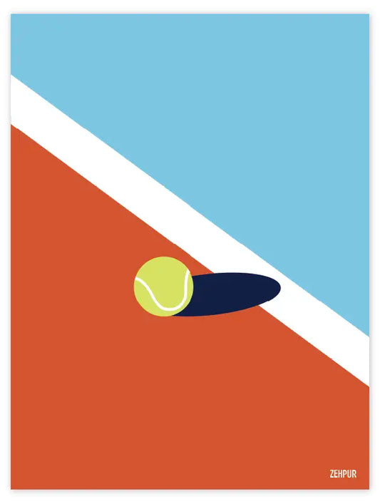 Affiche tennis "Balle vintage"