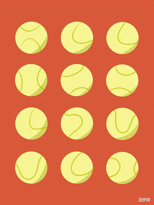 Affiche tennis "Chorégraphie de balles"