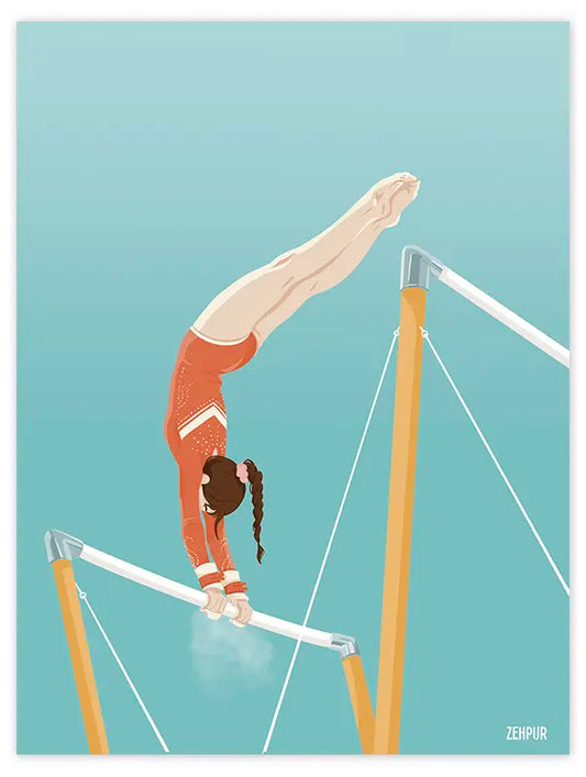 Affiche gymnastique | "Barres asymétriques"