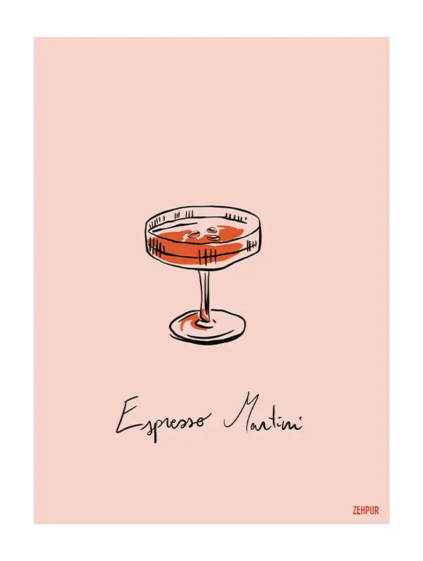 Affiche Espresso Martini : une touche contemporaine pour votre décoration avec son esthétique épurée et ses tons pastels. Parfaite pour sublimer un salon, un coin bar ou une cuisine tendance.