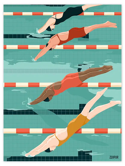 Affiche natation | Jeux olympiques