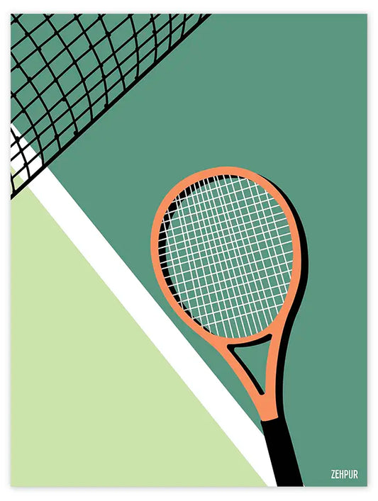 Affiche tennis "Raquette vintage"