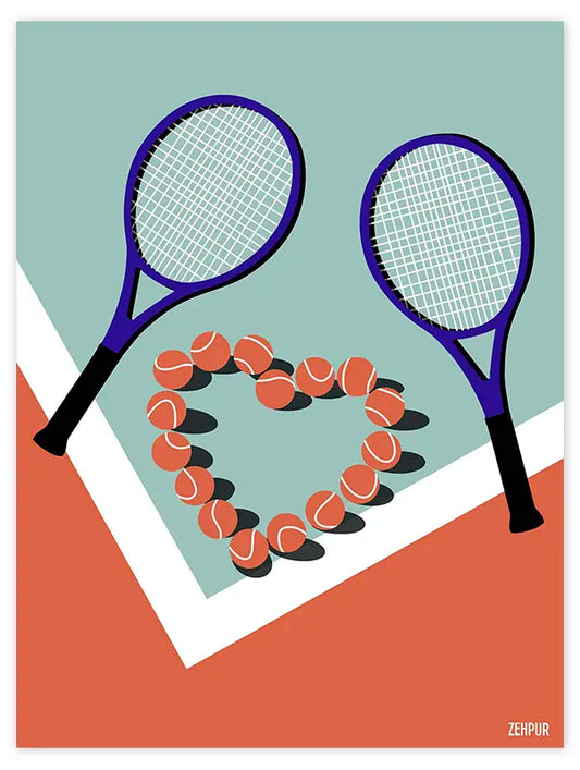 Affiche de tennis rétro