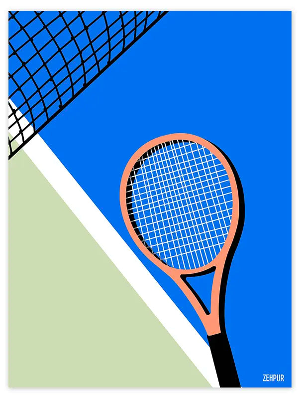 Affiche tennis "Raquette vintage"