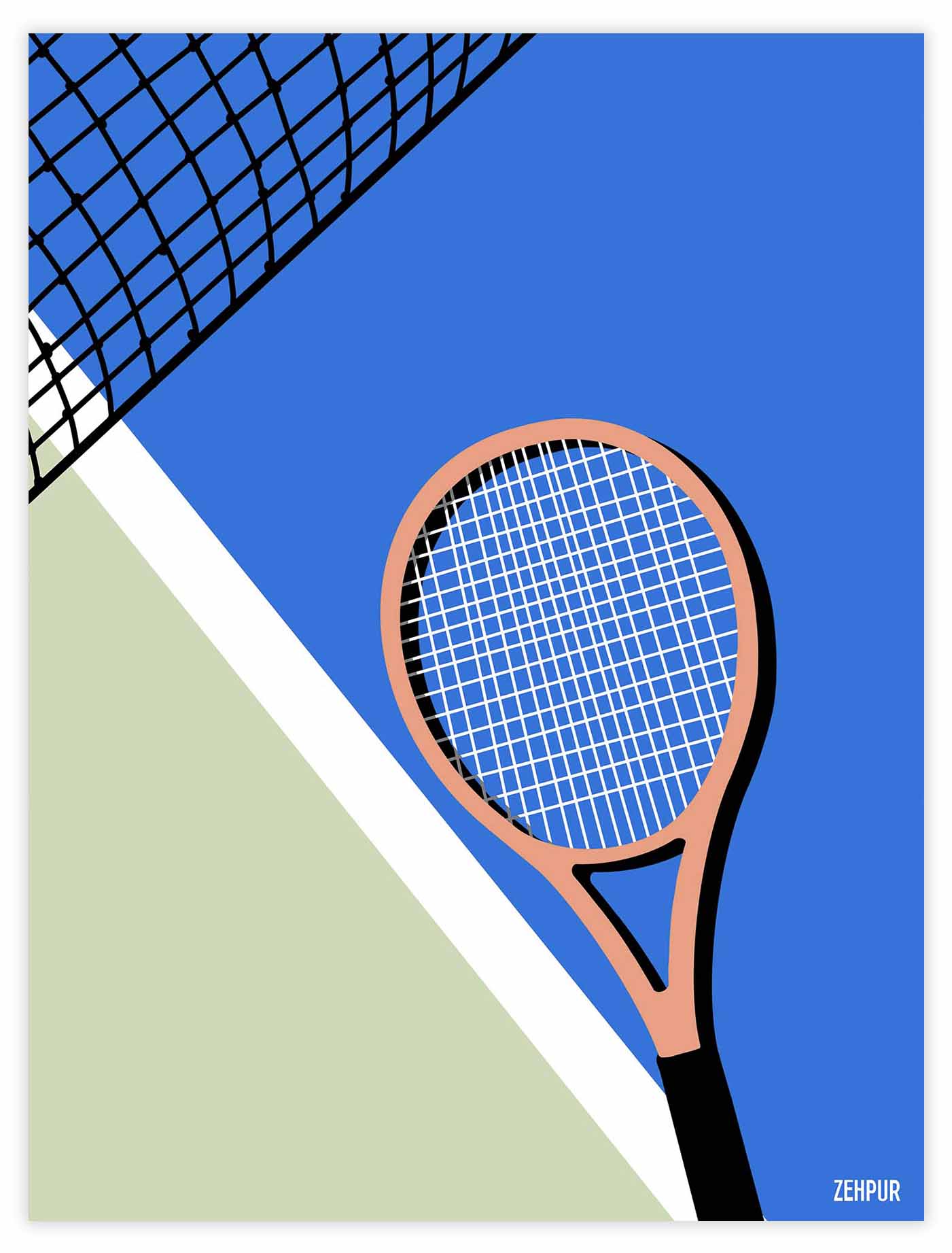 Affiche tennis "Raquette vintage"