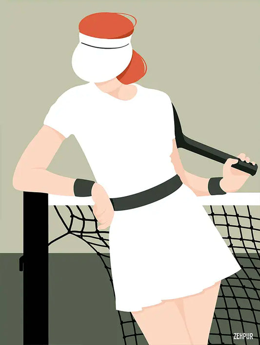 Affiche Joueuse de Tennis : un design néo-vintage qui marie l’élégance du tennis féminin avec une esthétique intemporelle. Fabriquée à partir de matériaux écologiques, cette illustration apporte une touche sophistiquée à votre intérieur tout en célébrant votre passion pour ce sport.