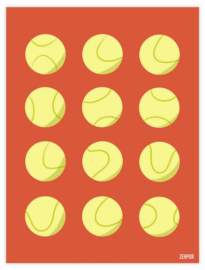 Affiche tennis "Chorégraphie de balles"