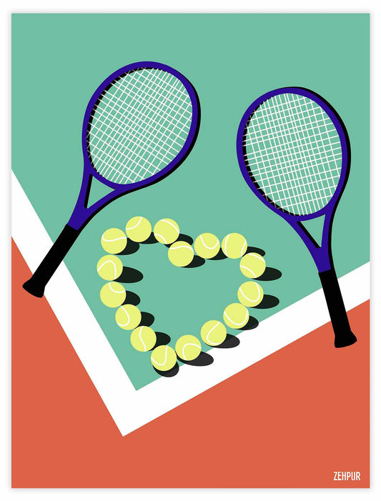 Affiche de tennis rétro
